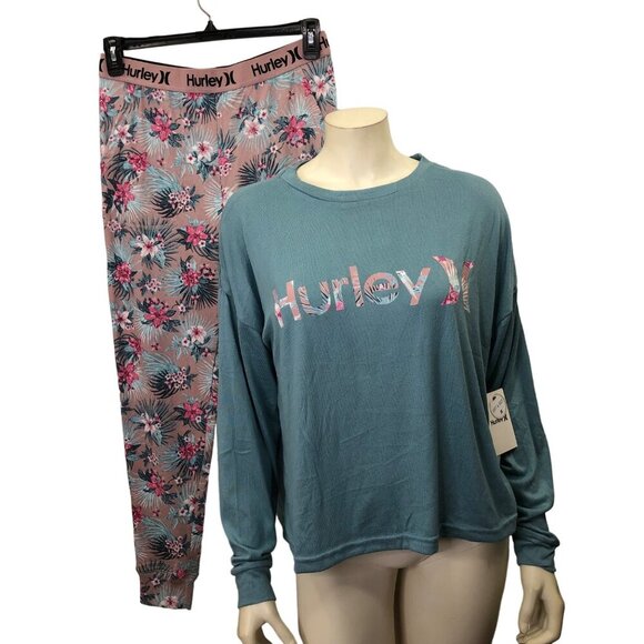 HURLEY TROPICAL OASIS SOFT & COZY PAJAMA SET SM NWT - Picture 1 of 13